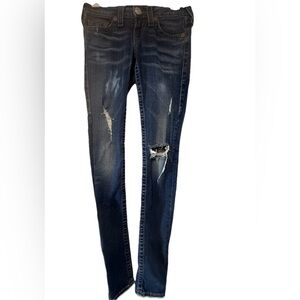 True Religion Stella Skinny Jeans Womens Size 25 Distressed